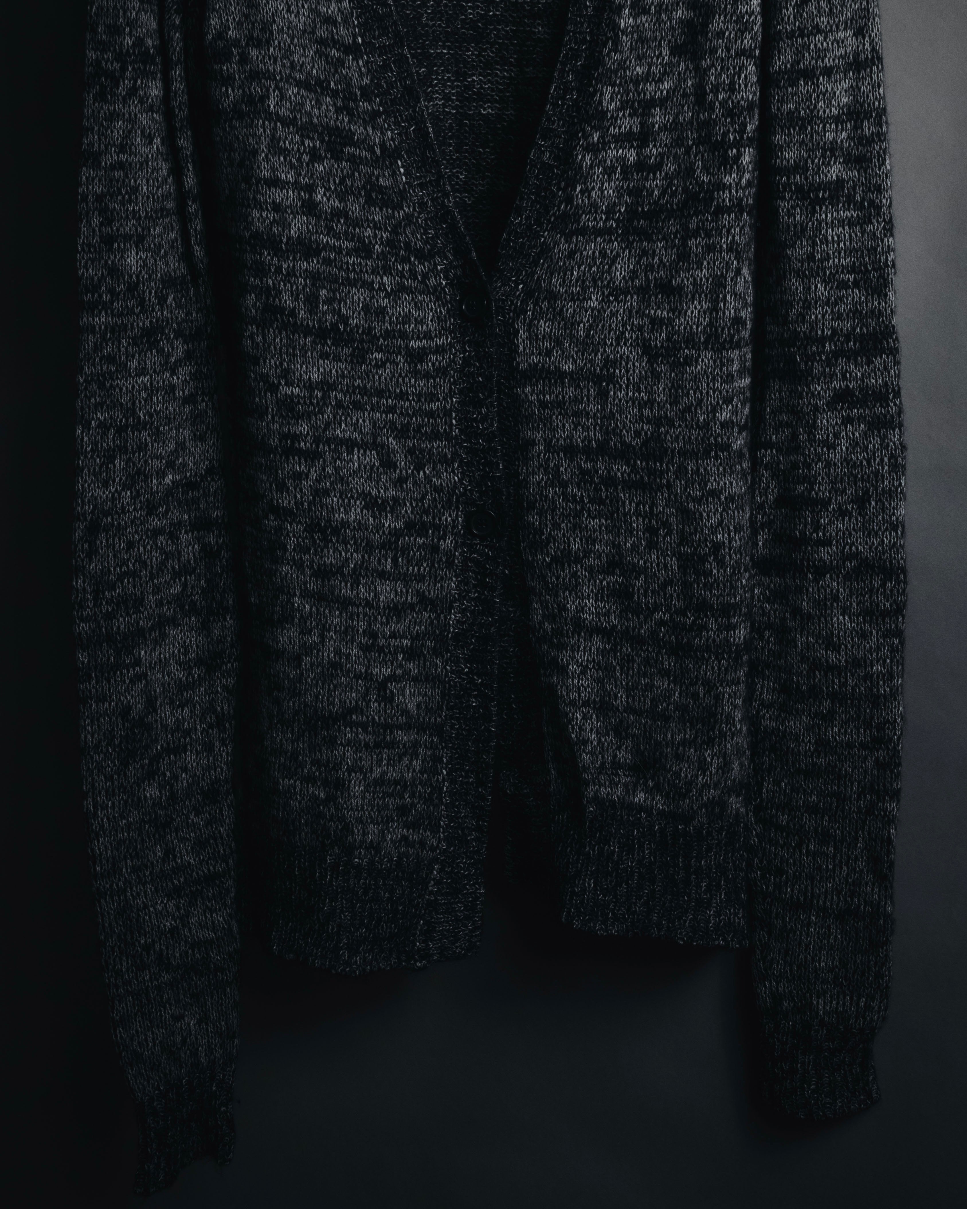 "Maison Martin Margiela" 2011AW deconstructed melange mohair wool cardigan