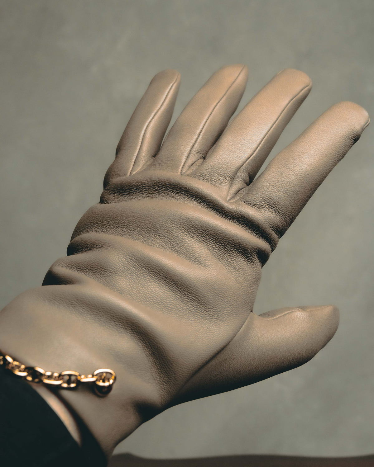 -SPECIAL- "Hermès" 20's Luxurious chain detailed lambskin leather gloves