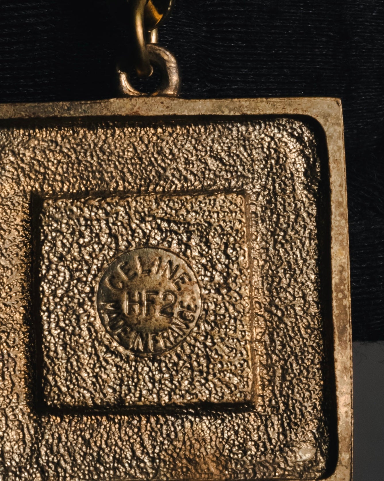 "CELINE" 80’s-90’s square stone pendant charm