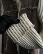 "Dolce &amp; Gabbana" Mouton &amp; knit combination design coat