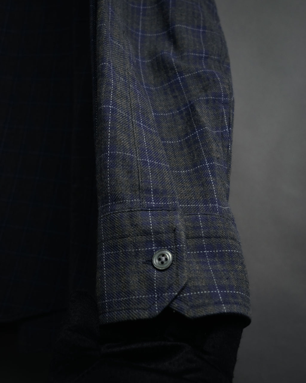 “HERMES” 90’s–00’s Windowpane cotton button down shirt
