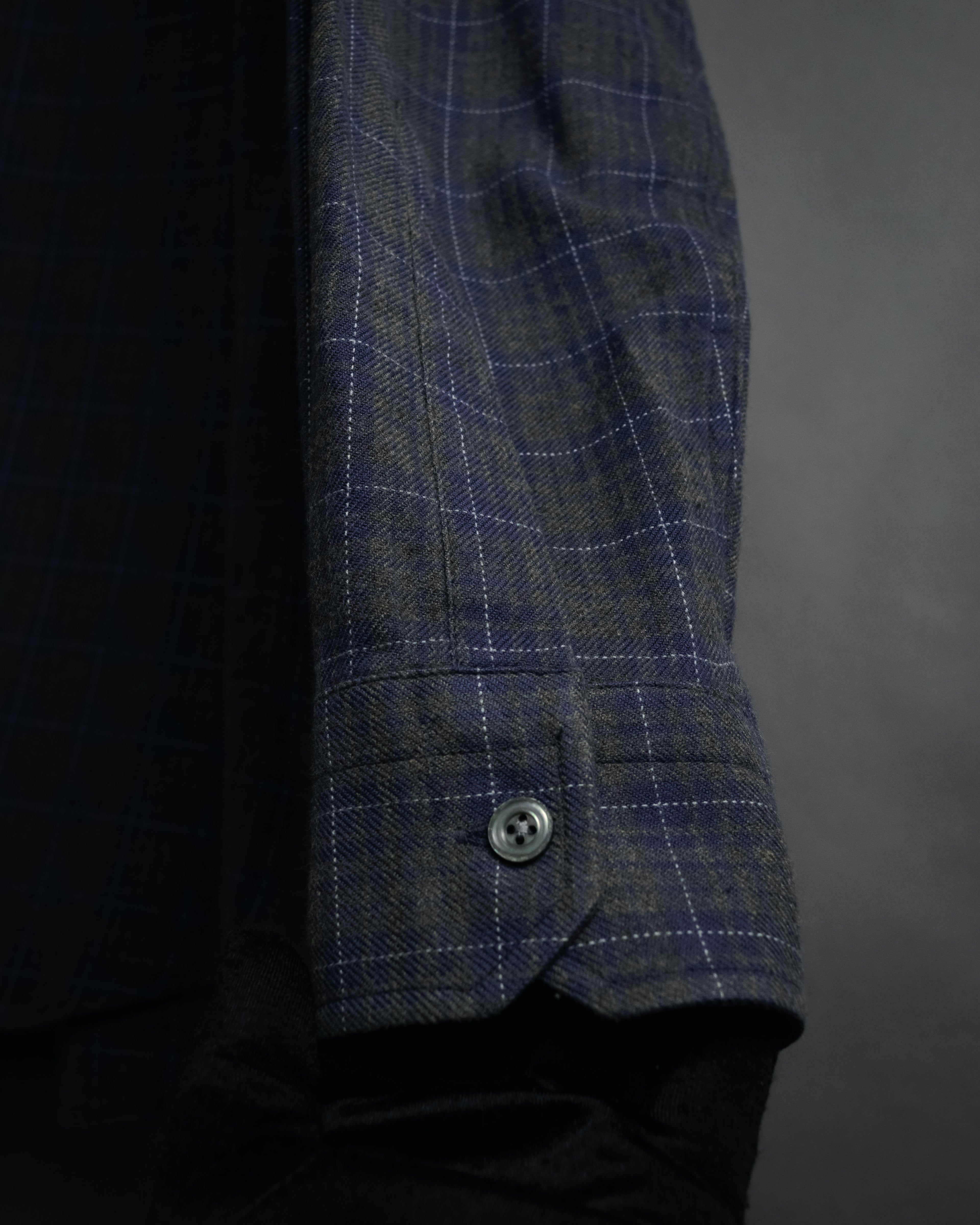 “HERMES” 90’s–00’s Windowpane cotton button down shirt