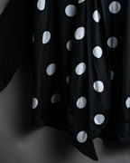 "BALENCIAGA" Polka dot flying squirrel silhouette bow tie dress