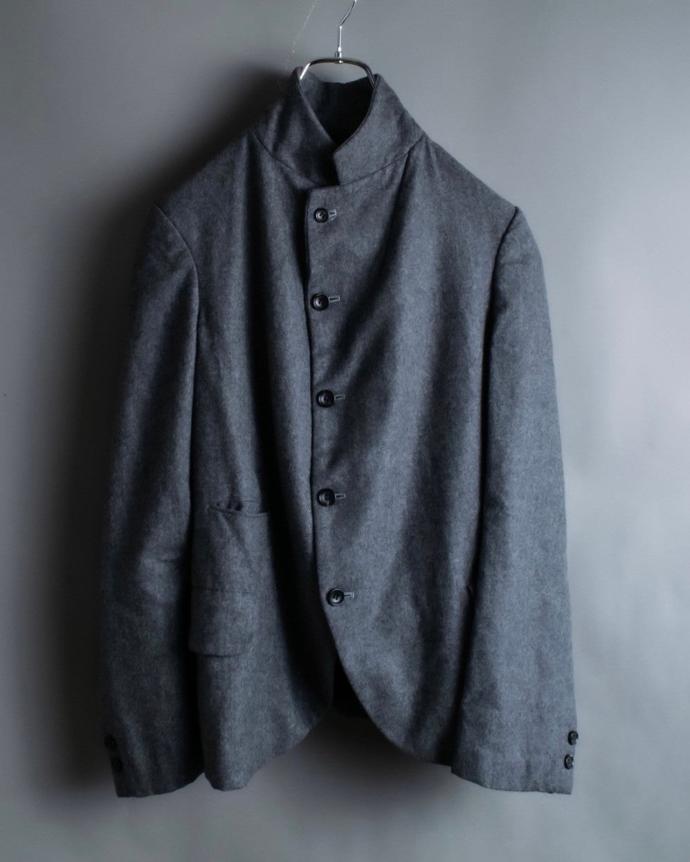 "Comme des Garçons" tailored jacket with stand collar and multiple pockets