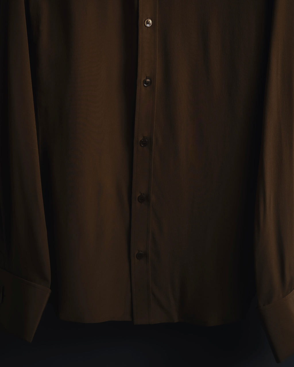 "SAINT LAURENT" 2021AW silk crepe de chine french-cuff shirt