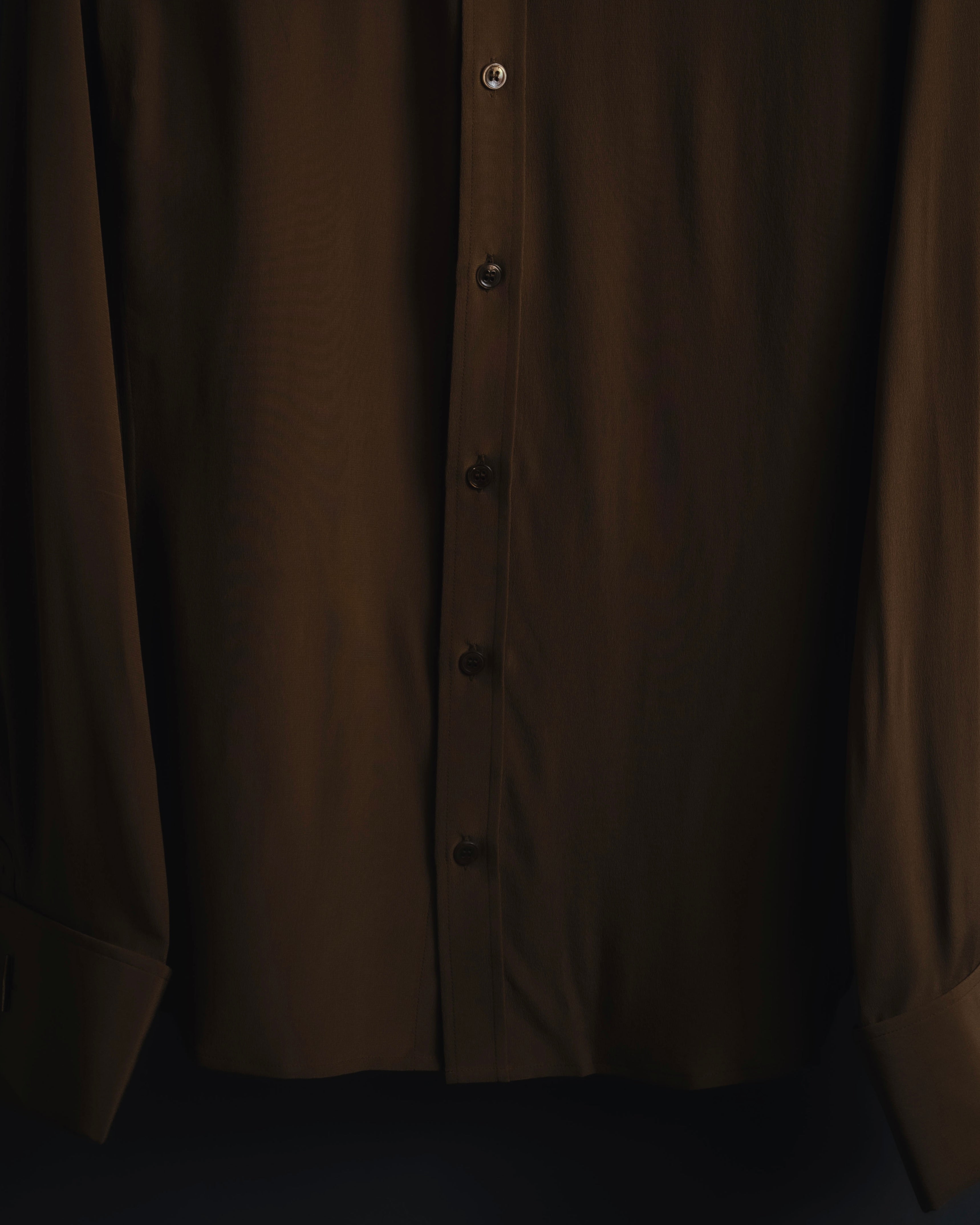 "SAINT LAURENT" 2021AW silk crepe de chine french-cuff shirt