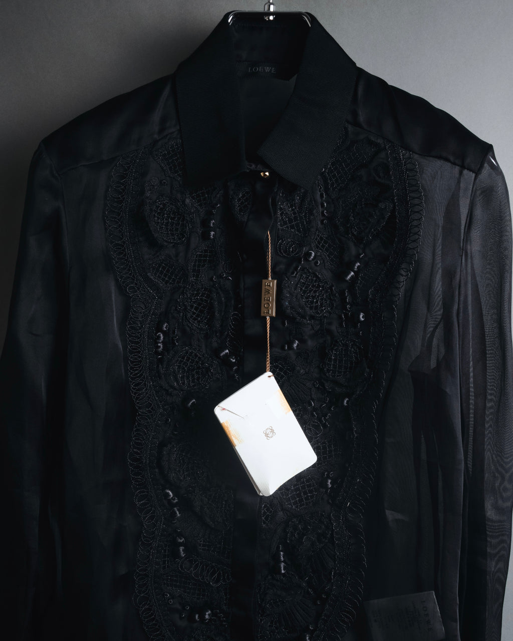 "LOEWE" 2014AW Sheer embroidered shirt