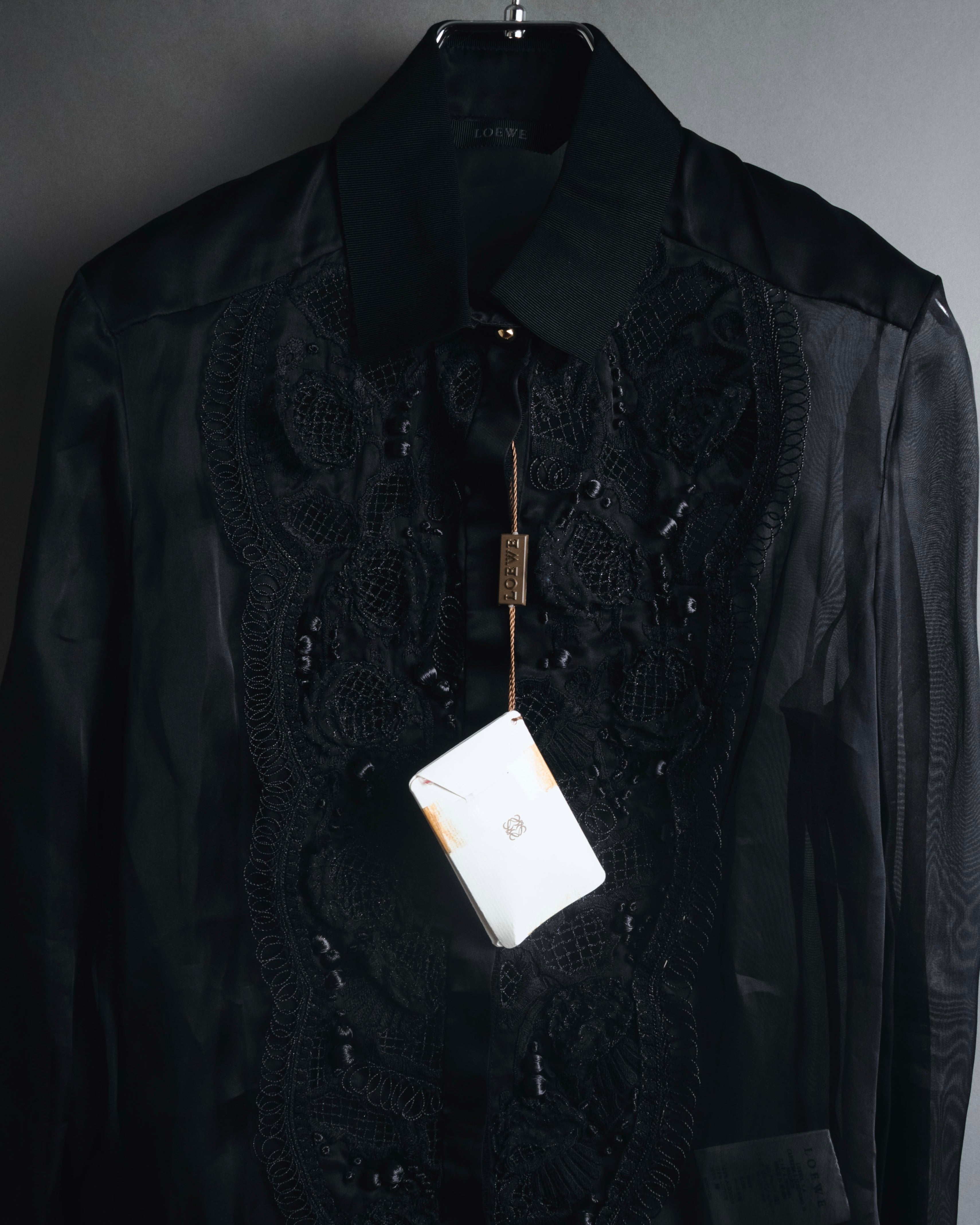 "LOEWE" 2014AW Sheer embroidered shirt