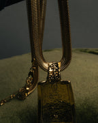 "Yves Saint Laurent" 80's-00's Gold tone textured pendant necklace
