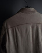 "ISAMU KATAYAMA" Dart-shaped deer leather shirt jacket