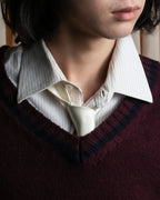 "COMME des GARCONS HOMME PLUS" Beautiful glossy cupra white necktie