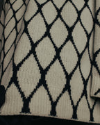 "VALENTINO" 20's Oversized diamond jacquard turtleneck knit sweater