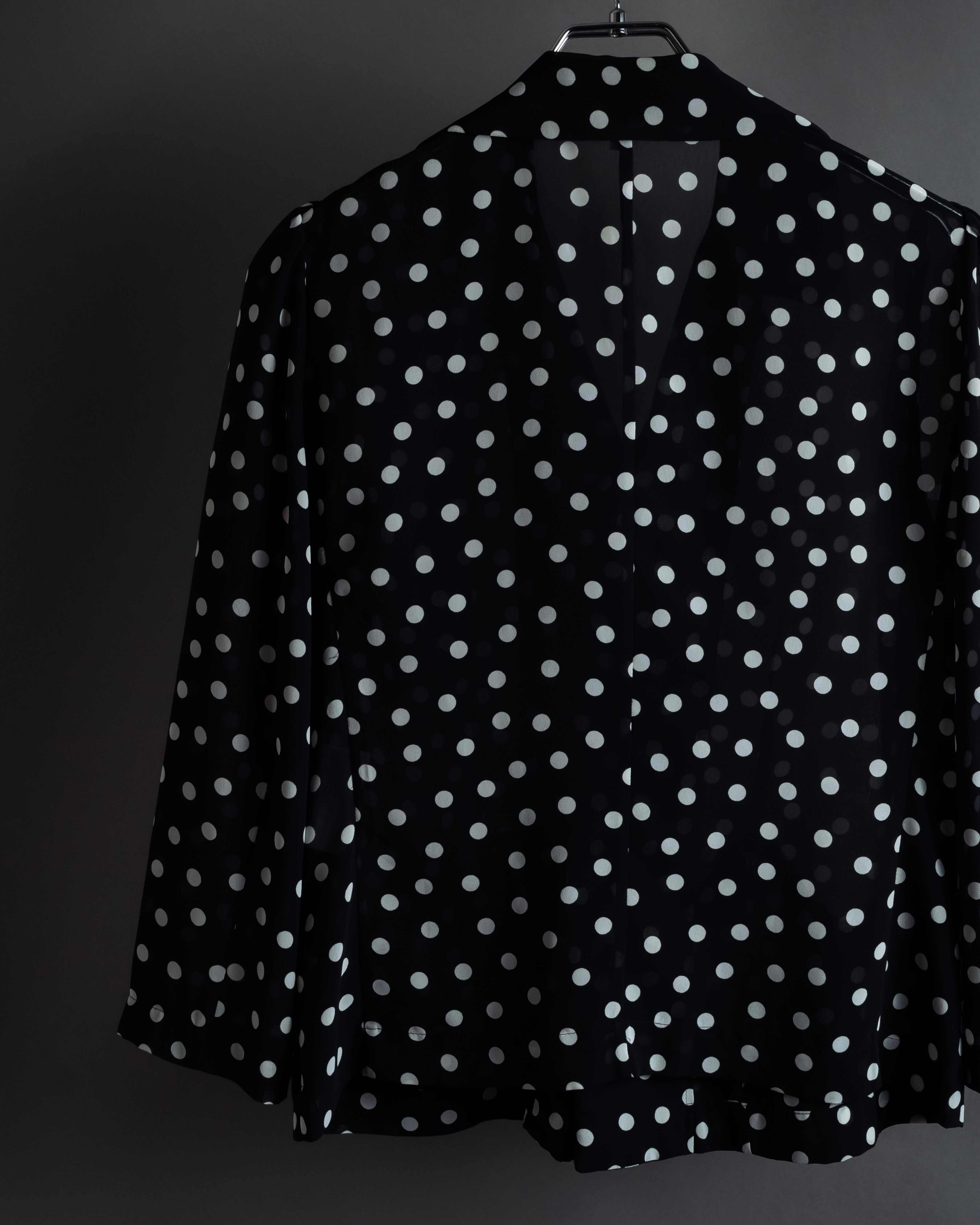 "robe de chambre COMME des GARCONS" 2002SS White dot pattern open collar shirt