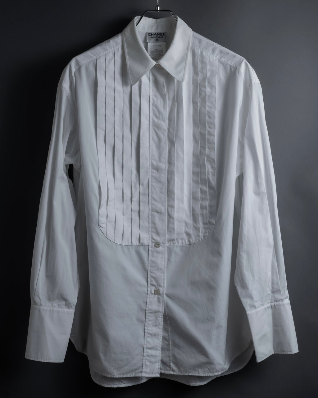 "CHANEL" 96's Spring collection tuck pleats shirt