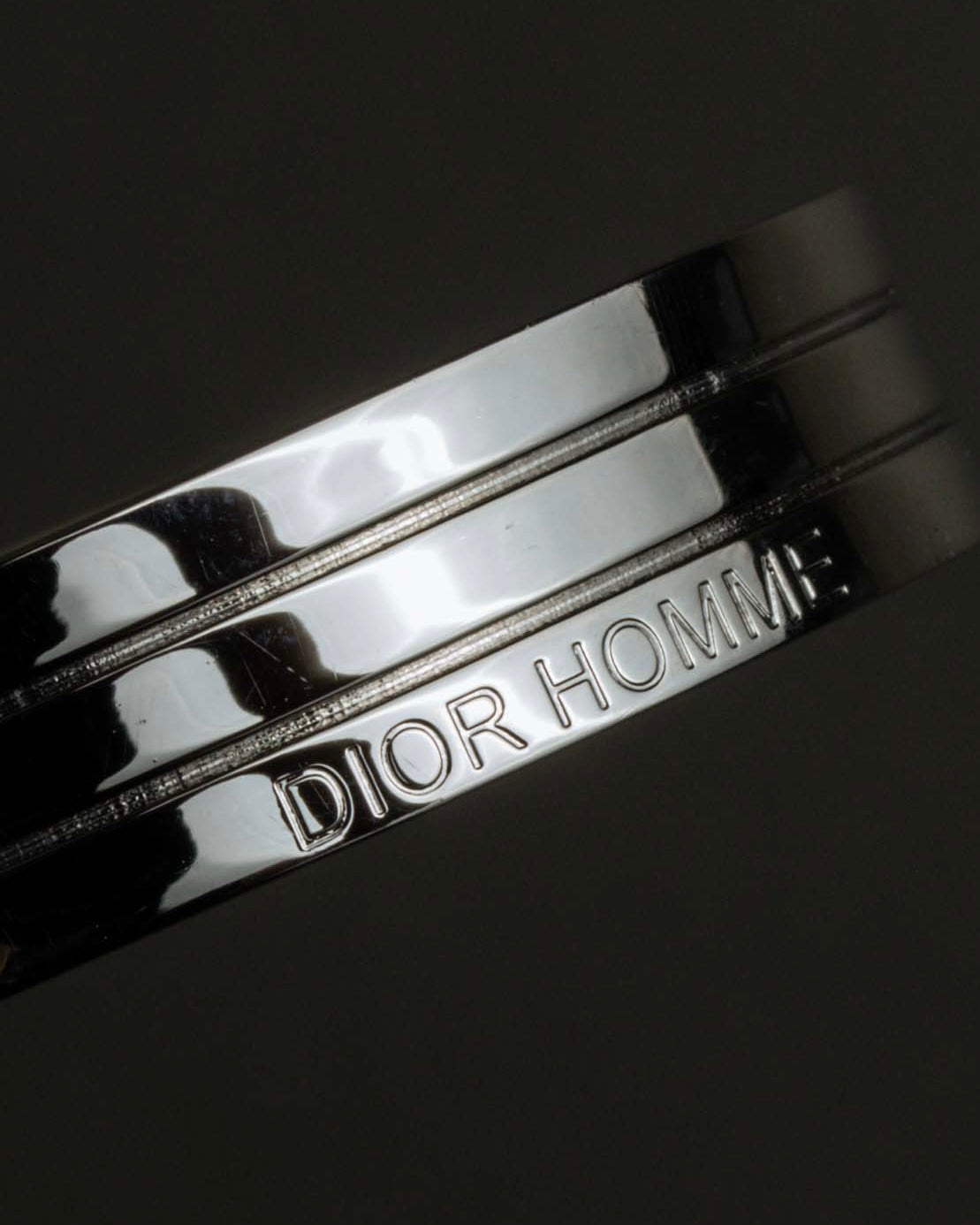"DIOR HOMME" Logo engraved silver bangle