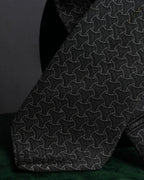 "GIORGIO ARMANI" Charcoal gray geometric pattern necktie