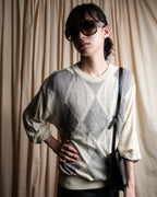 "BALENCIAGA" Diamond pattern argyle twill crew neck knit