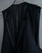 "DOLCE & GABBANA" Pattern switching peak lapel gilet