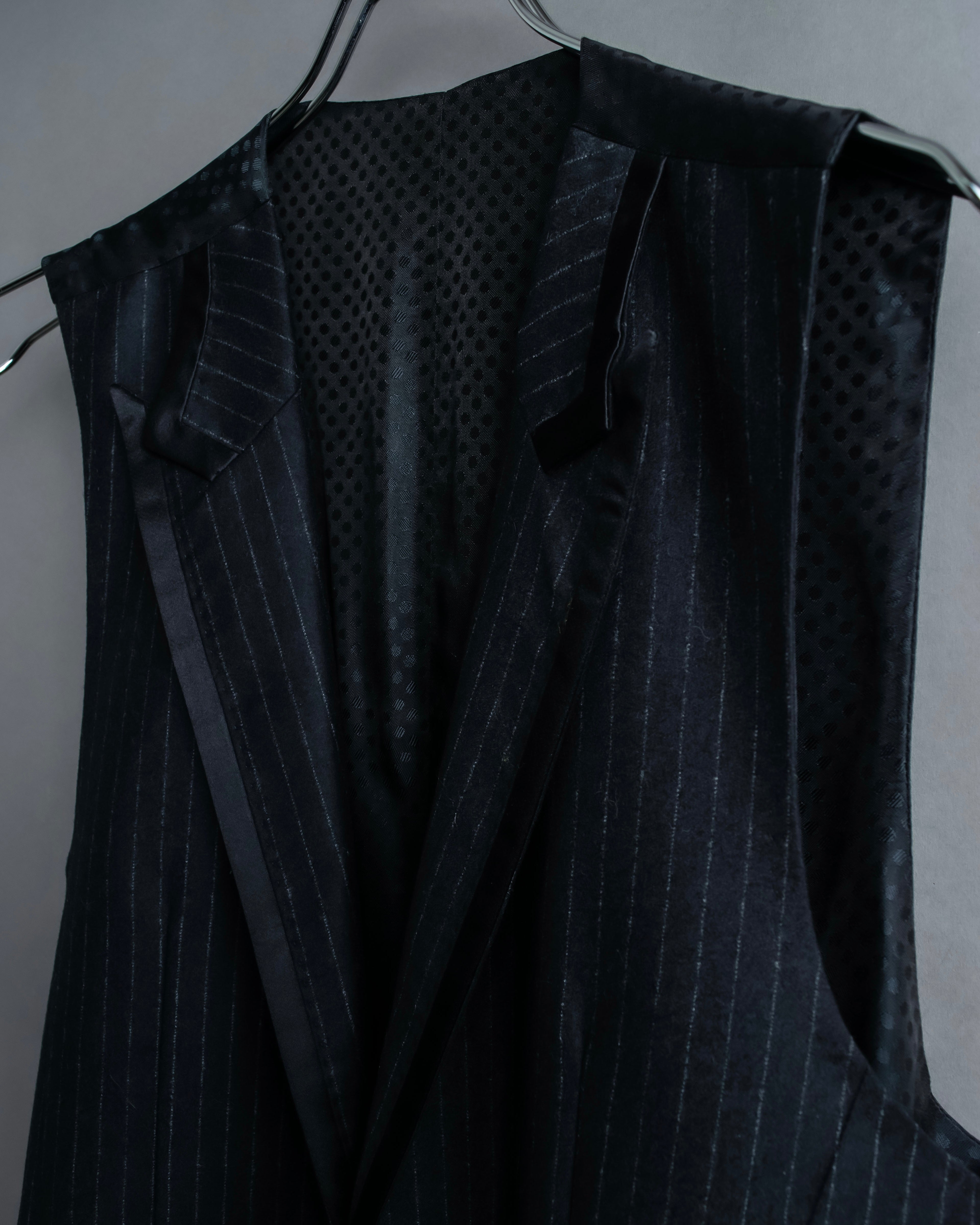 "DOLCE & GABBANA" Pattern switching peak lapel gilet