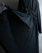 "SOANA" Bowtie belted design long black dress