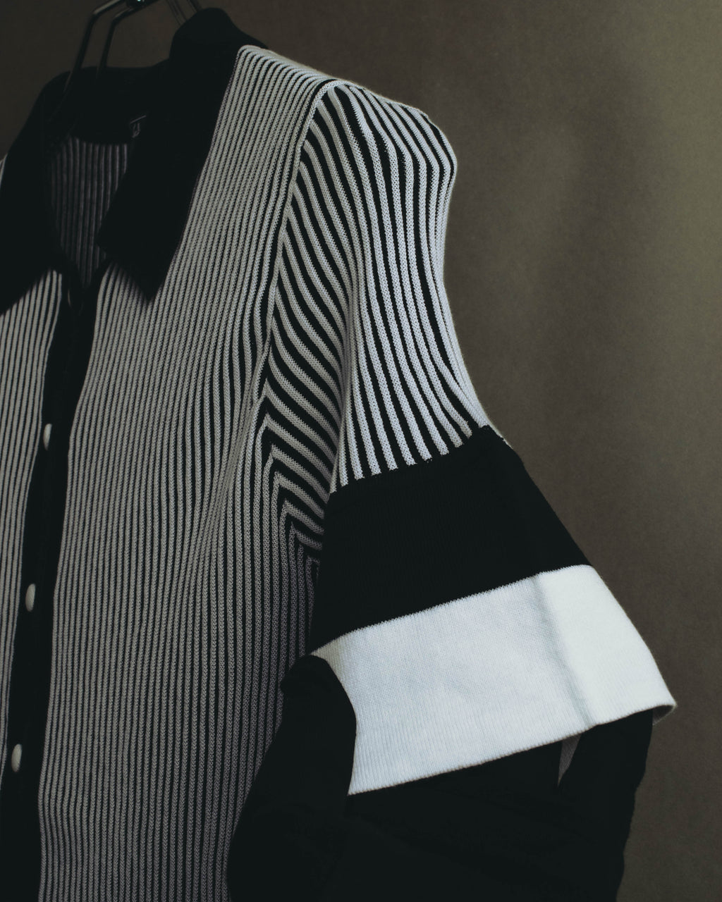 "Salvatore Ferragamo" 00's-10's Monochrome striped cotton knit polo