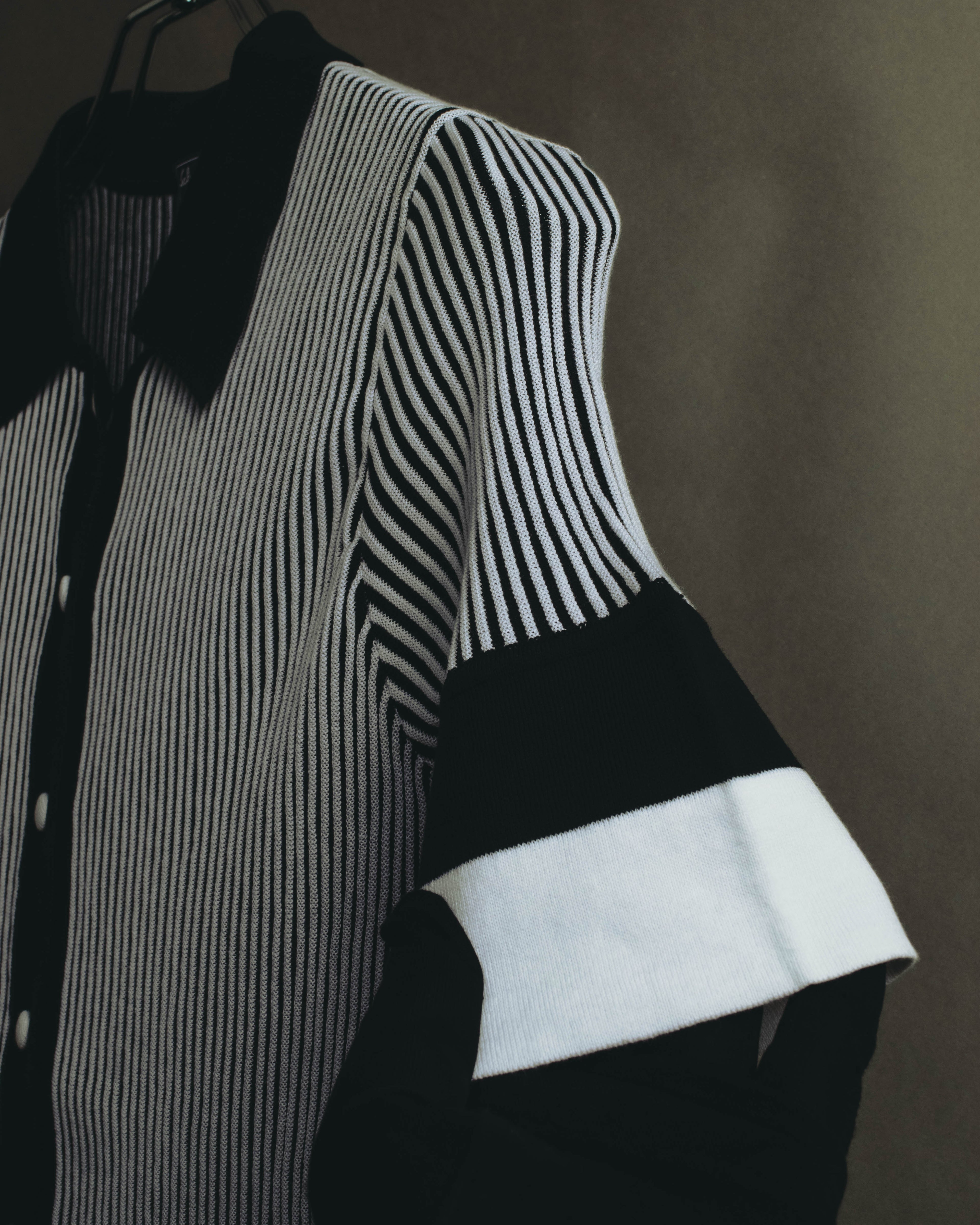 "Salvatore Ferragamo" 00's-10's Monochrome striped cotton knit polo
