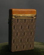 "Yves Saint Laurent" 70's-80's Vintage monogram canvas leather cigarette case