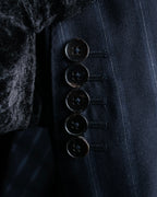 "GUCCI" Notch drop shaped tailored jacket & tapered silhouette slacks stripe set up