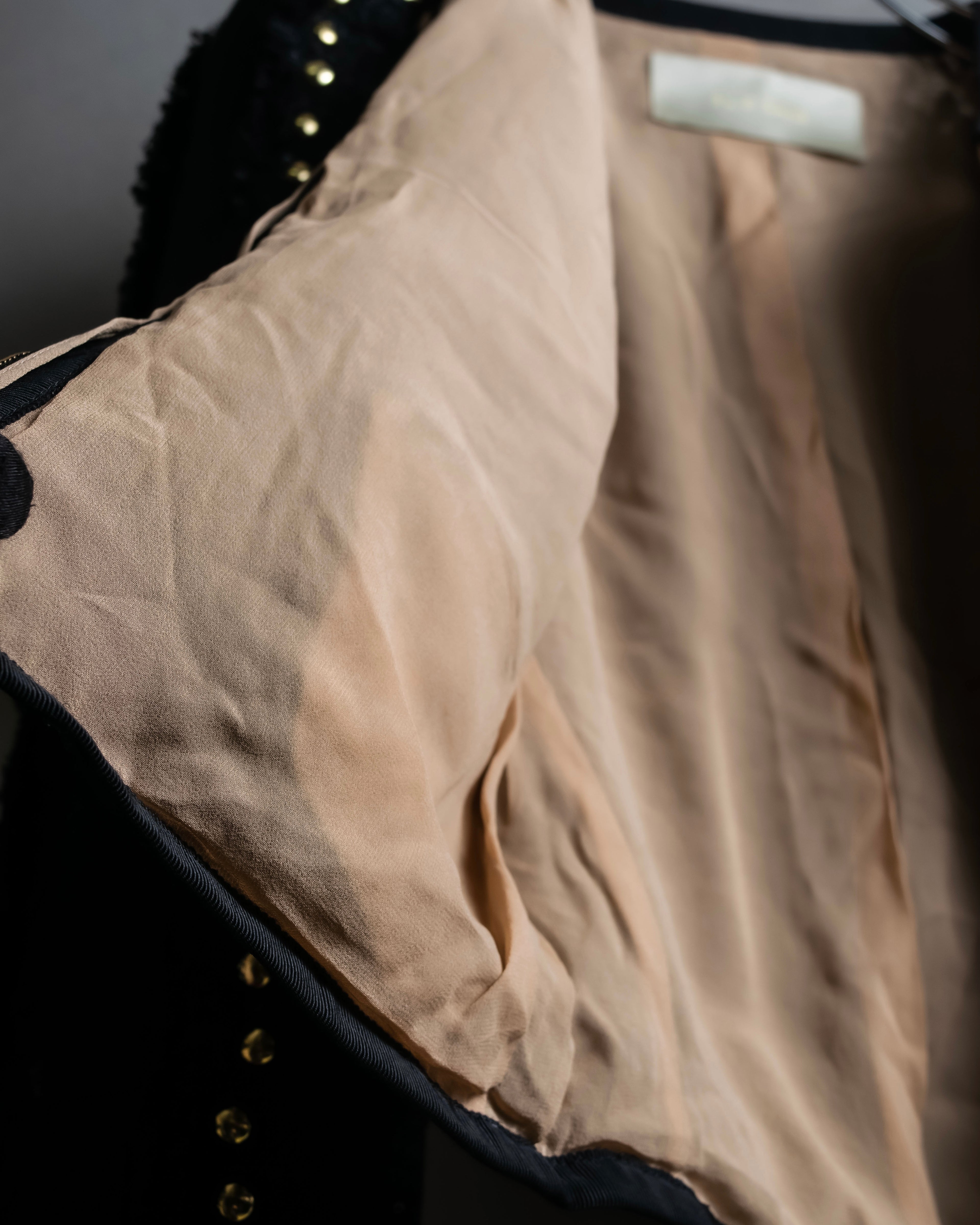 Reserved "Elie Saab" Gold stud detail tweed jacket