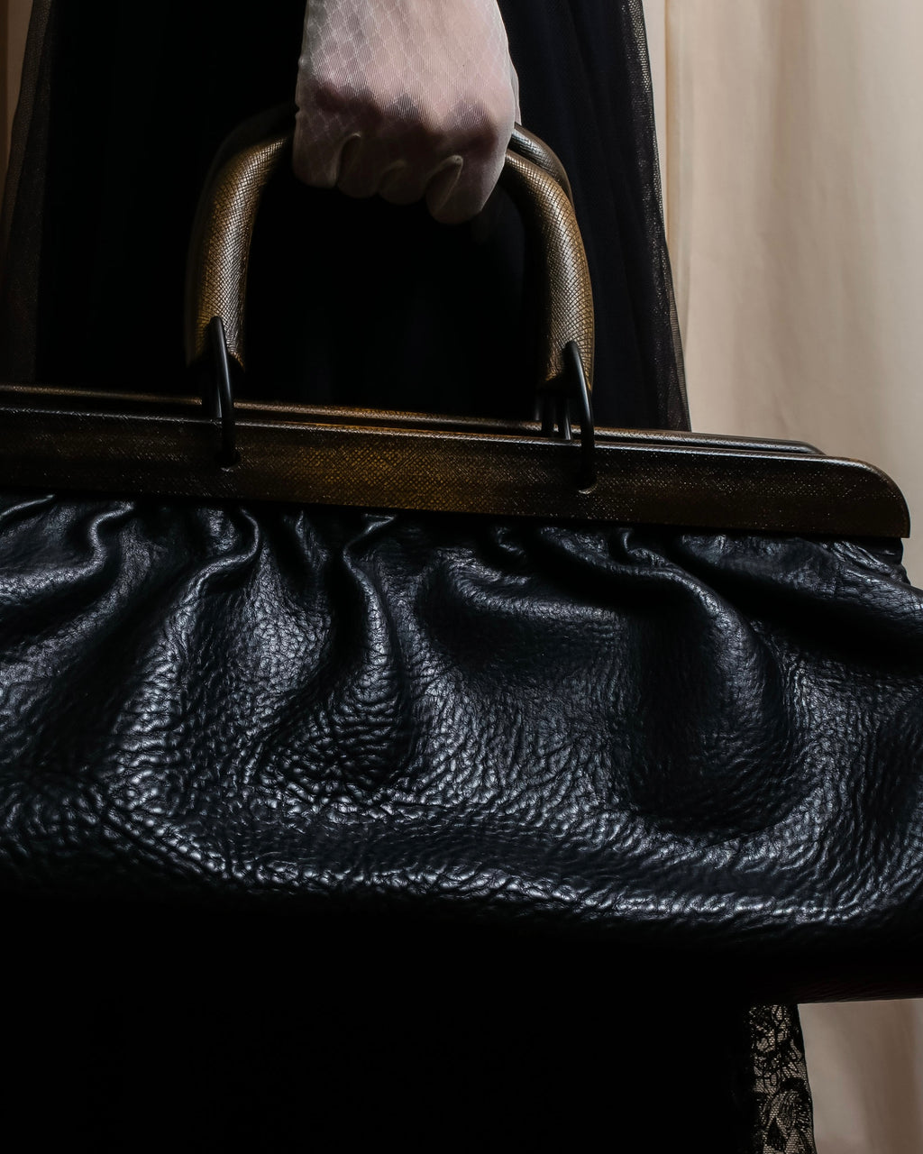 "GUCCI" Bamboo essence horizontal leather handbag