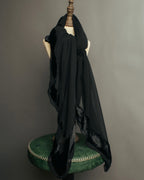 “GUCCI” 90’s-00’s Sheer velvet trimmed silk blend stole