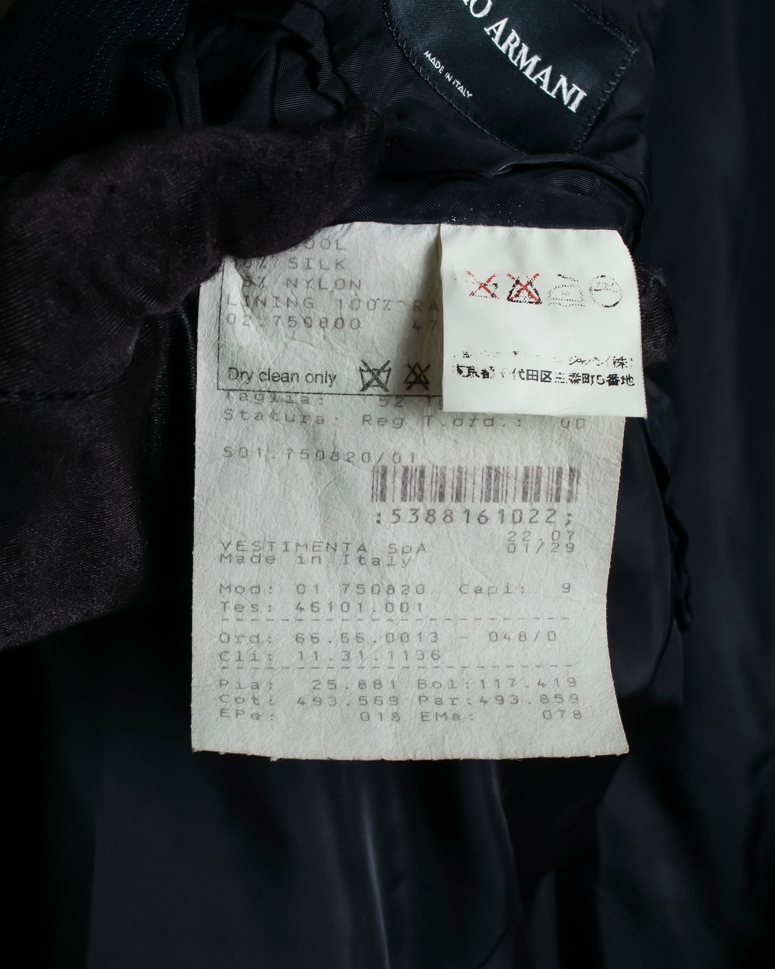 "GIORGIO ARMANI" Beautiful drape navy wool set up