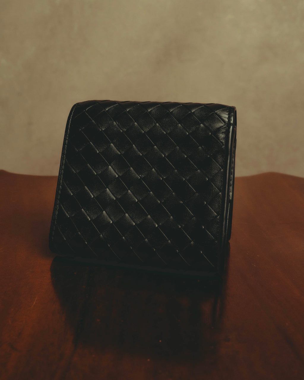 “BOTTEGA VENETA” 2010’s Intrecciato leather compact bi-fold wallet