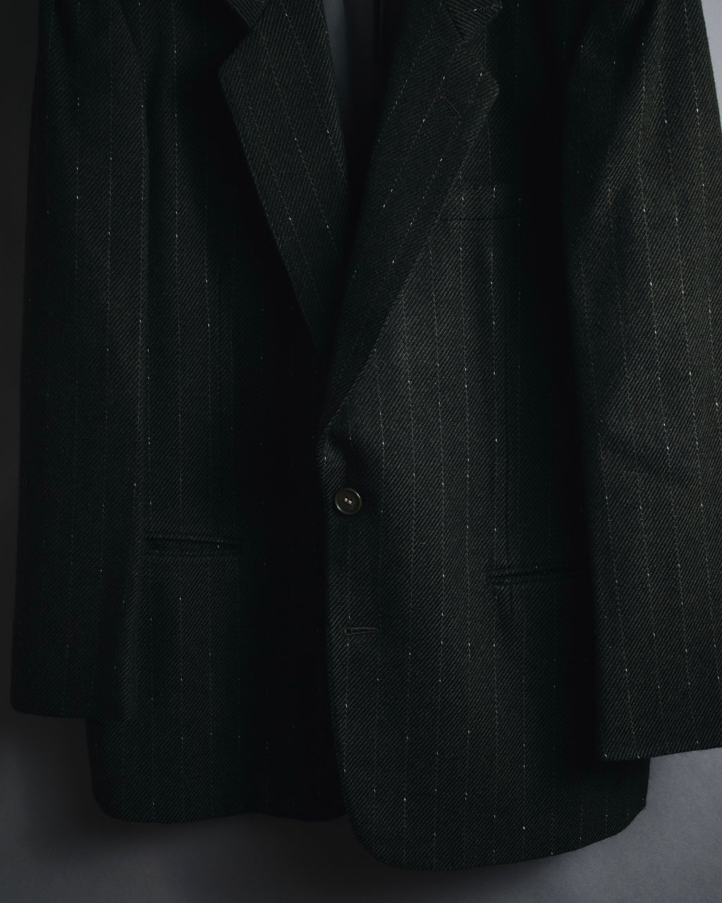"Yves Saint Laurent diffusion hommes" 80’s-90’s structured glitter pinstripe wool suit set-up