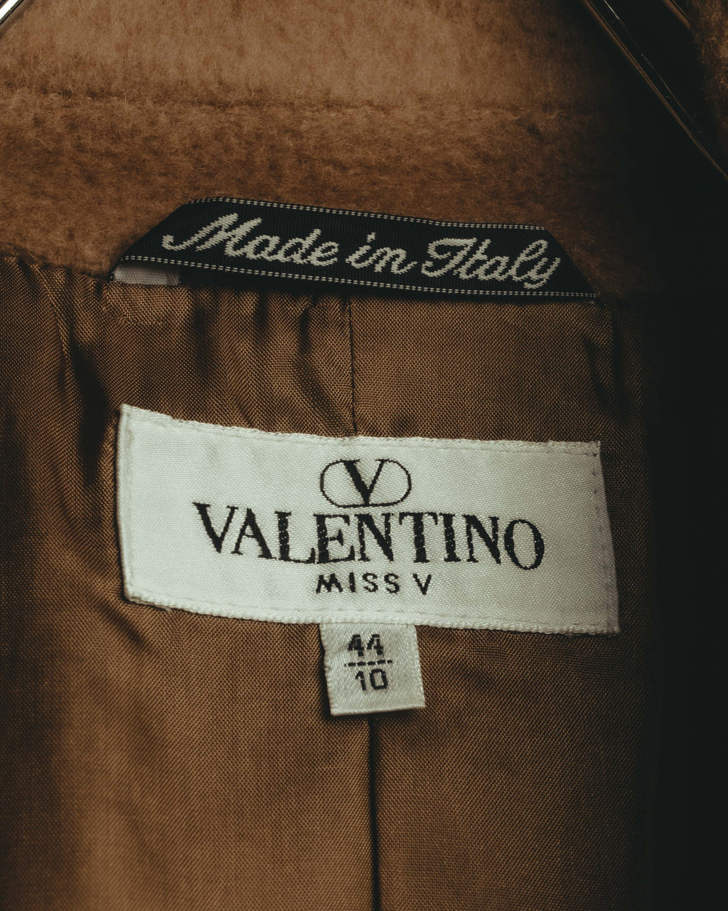 "VALENTINO MISS V" 80's-90's Camel hair single-breasted coat