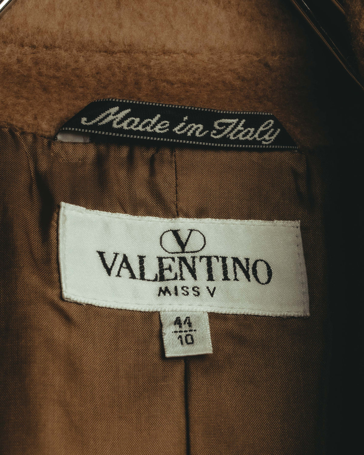 "VALENTINO MISS V" 80's-90's Camel hair single-breasted coat