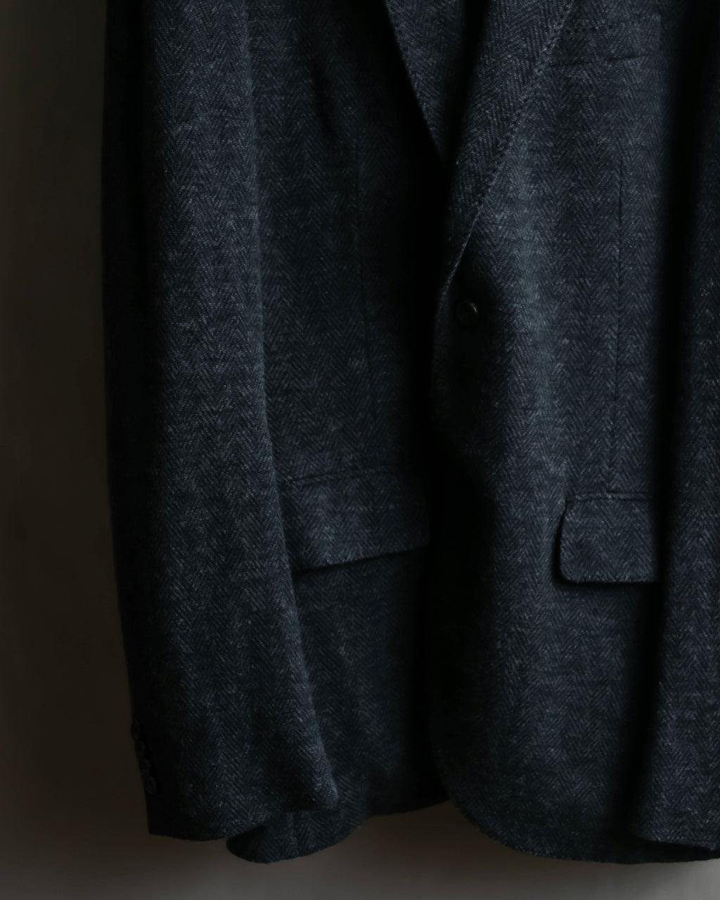 "POLO Ralph Lauren" Herringbone weave charcoal gray tailored jacket