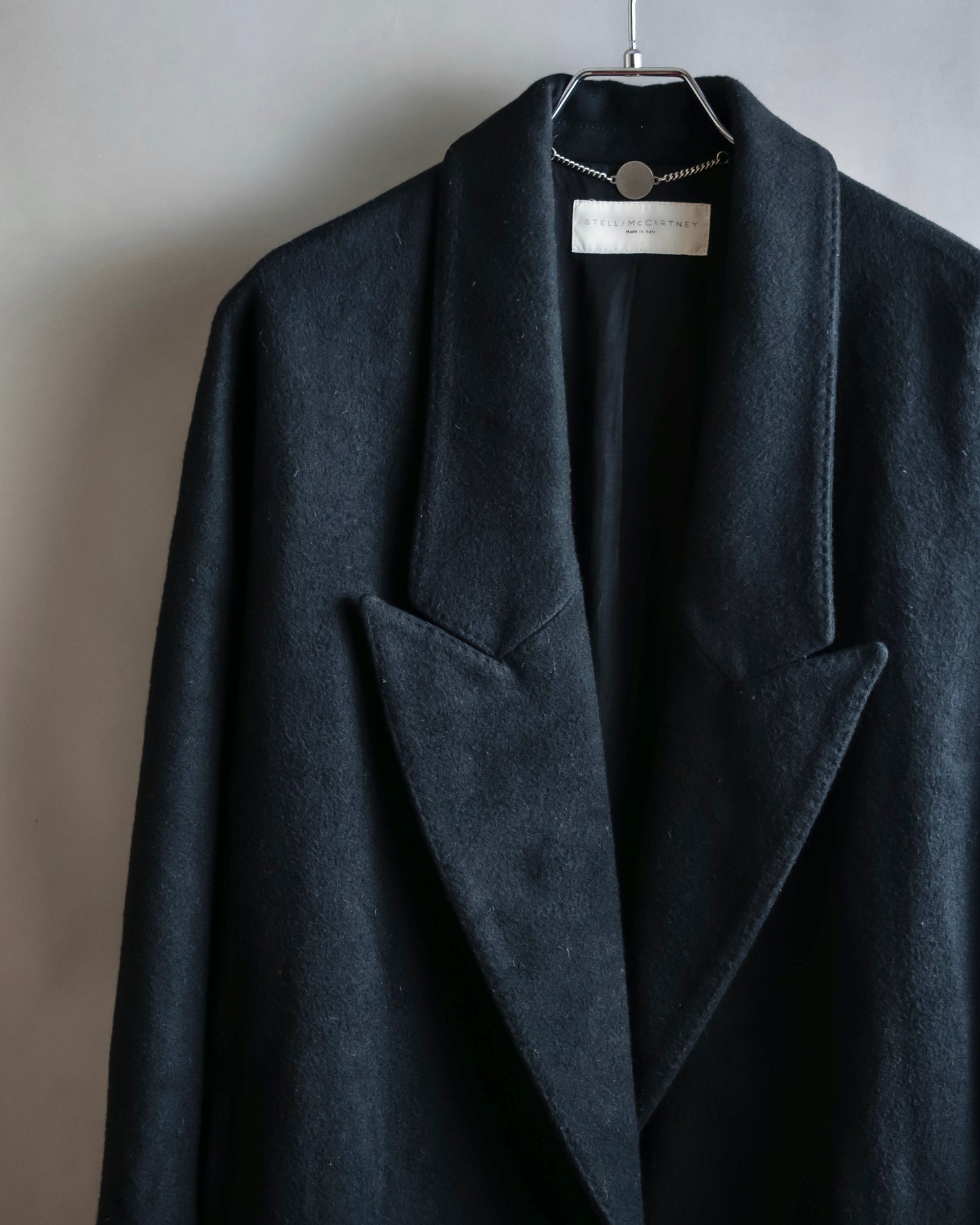 "STELLA McCARTNEY" Cashmere blend peak lapel tailored coat