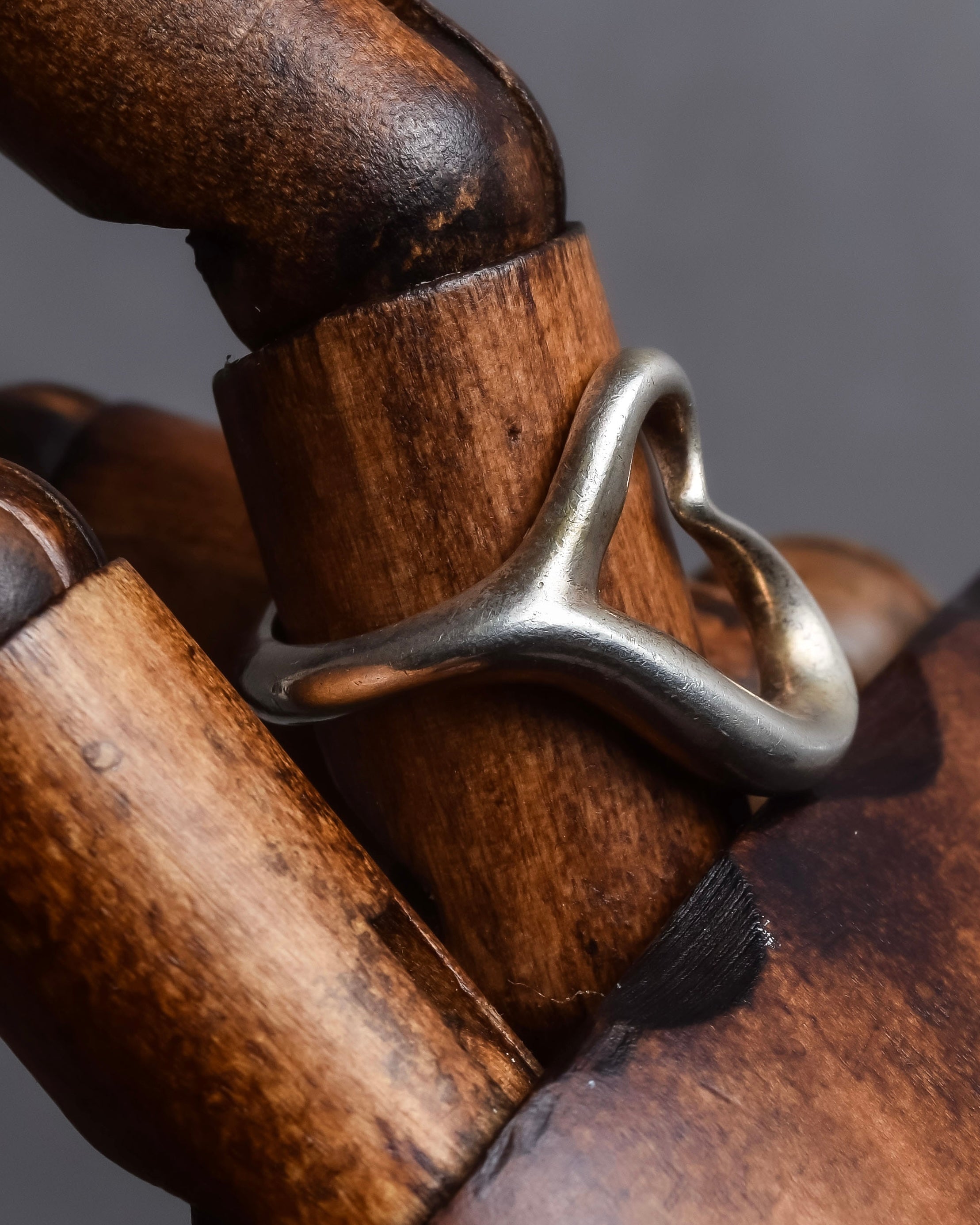 "Tiffany&Co" Elsa Peretti open heart design silver ring