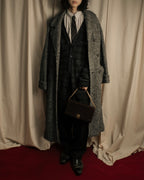 "YVES SAINT LAURENT" Double breasted belted brushedmaxi length chester coat