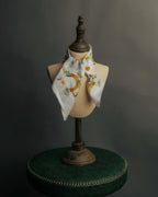 "CELINE" 90's Floral logo cotton square scarf