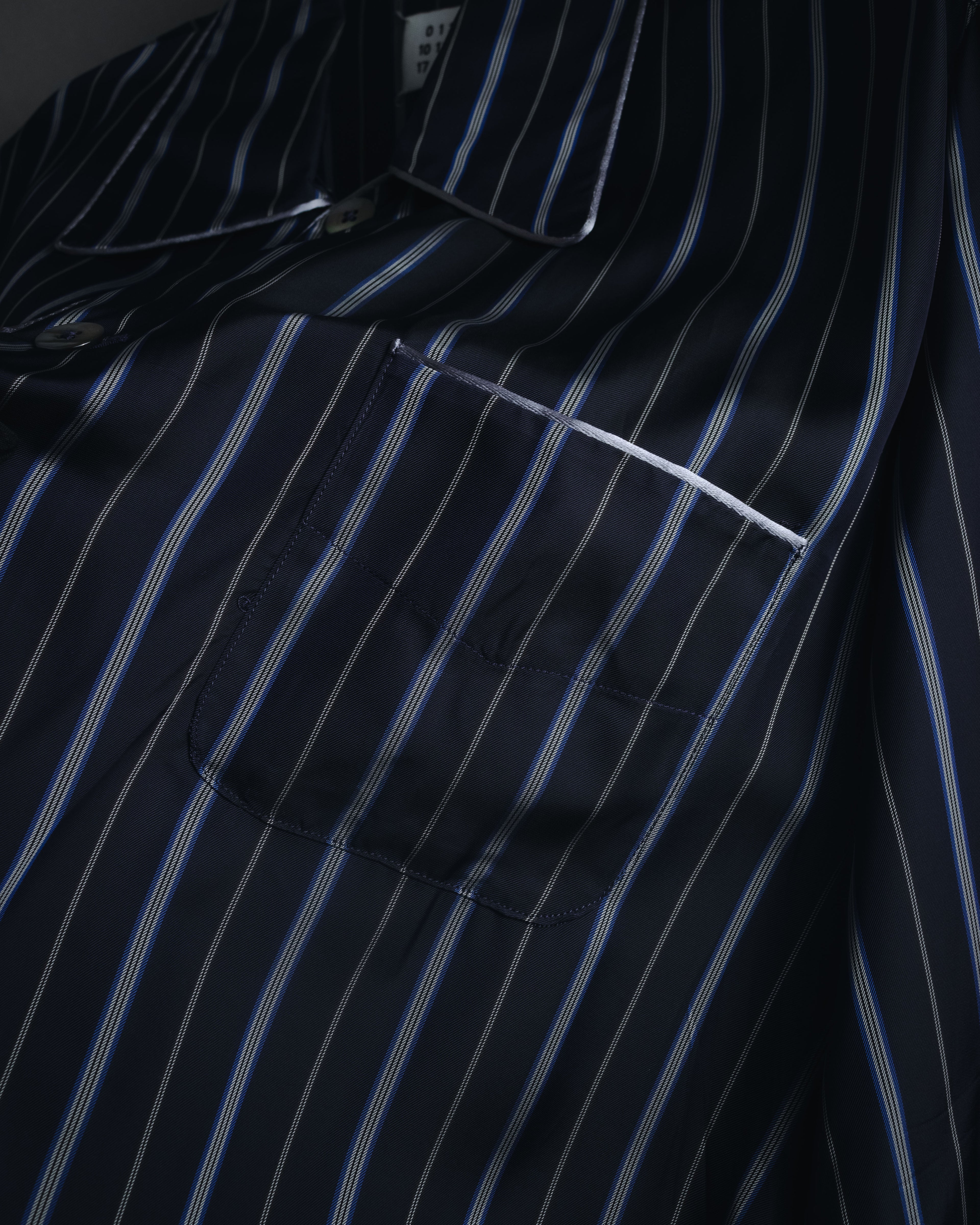 "Maison Margiela" 2021AW piped striped lounge shirt