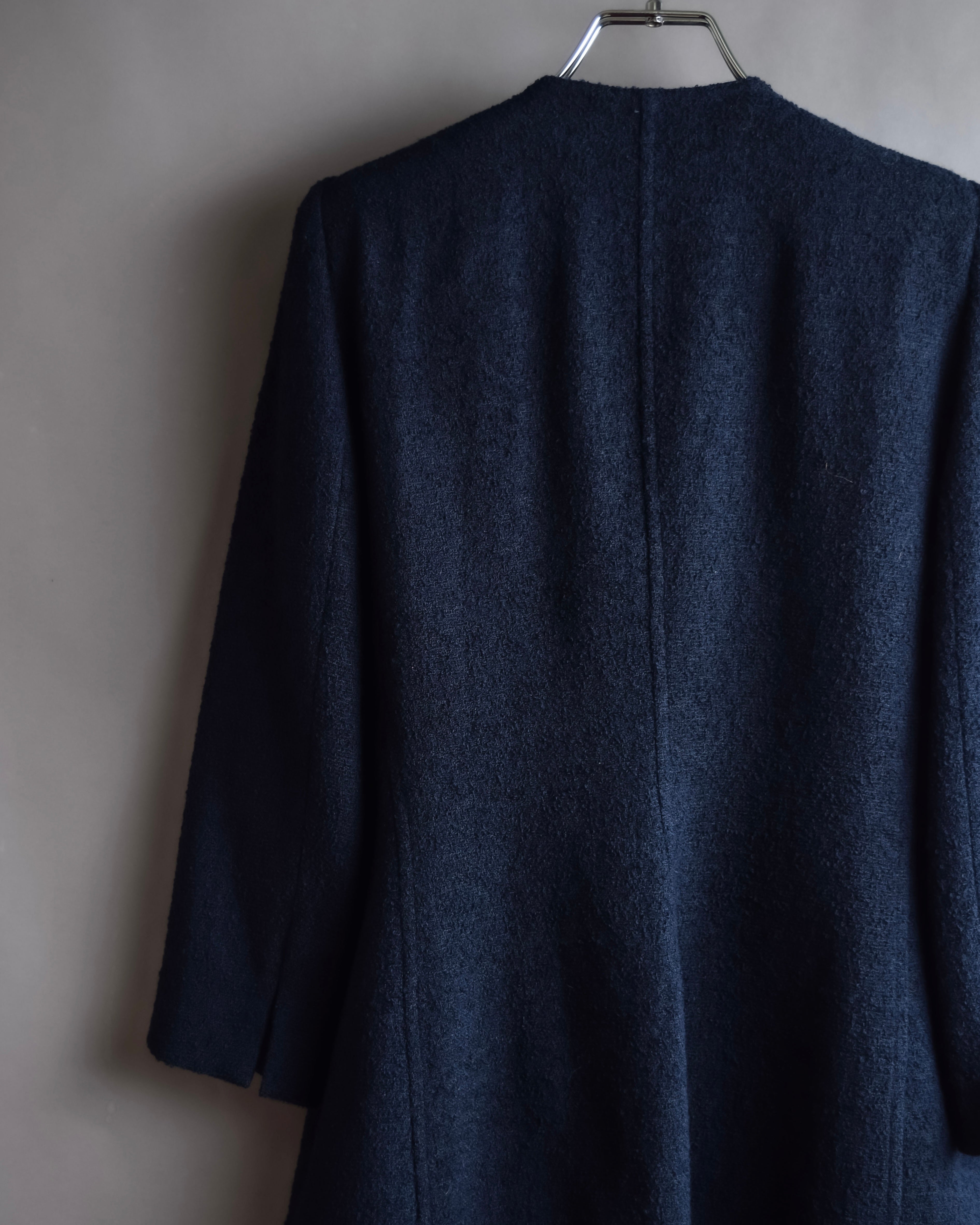 "VALENTINO" Wool boucle concealed front tailored jacket