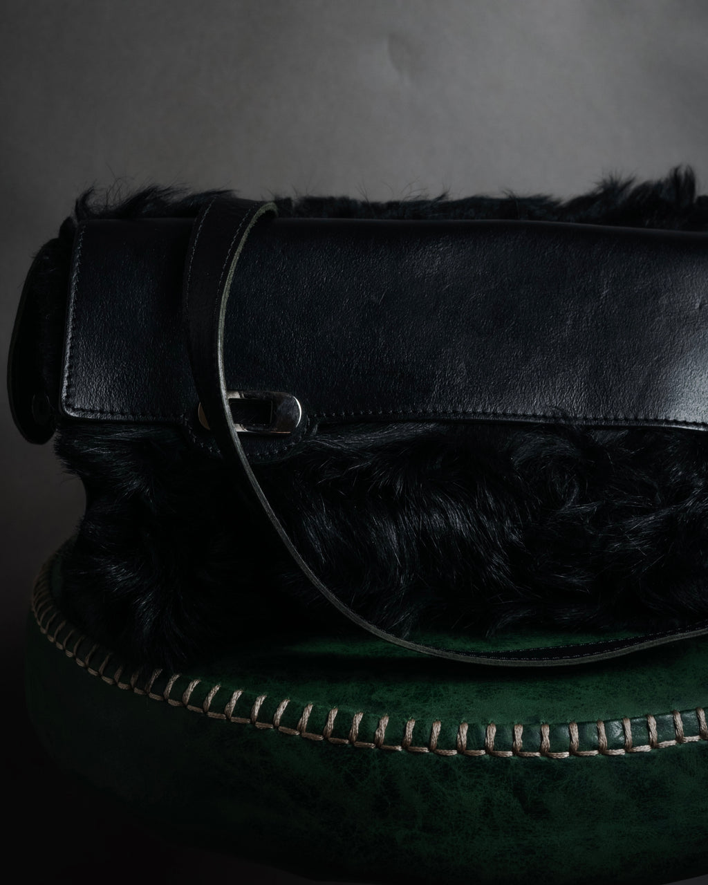 "MARNI" 2011 winter edition shearling fur shoulder bag