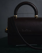 "Max Mara" Structured top handle leather shoulder bag