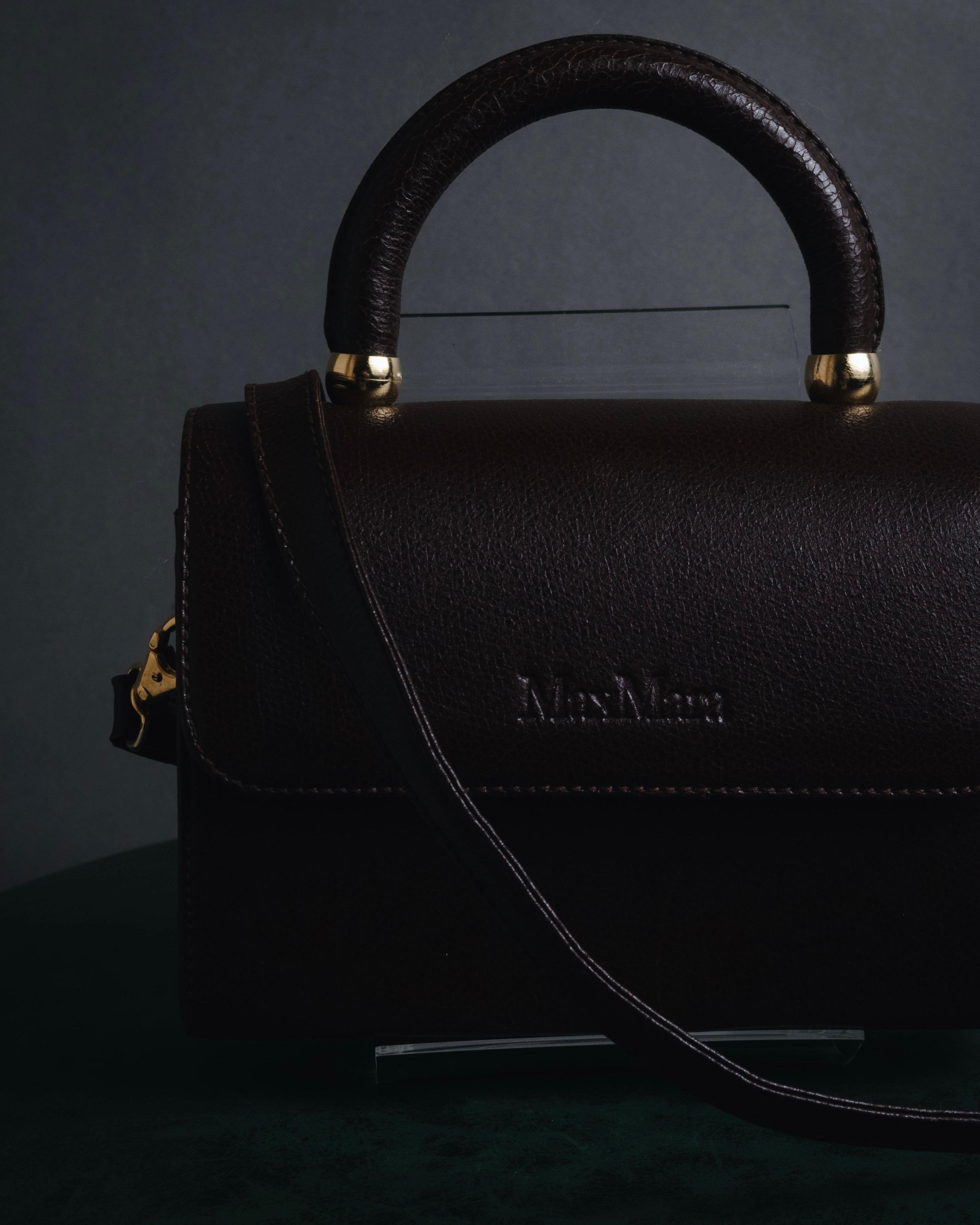 "Max Mara" Structured top handle leather shoulder bag