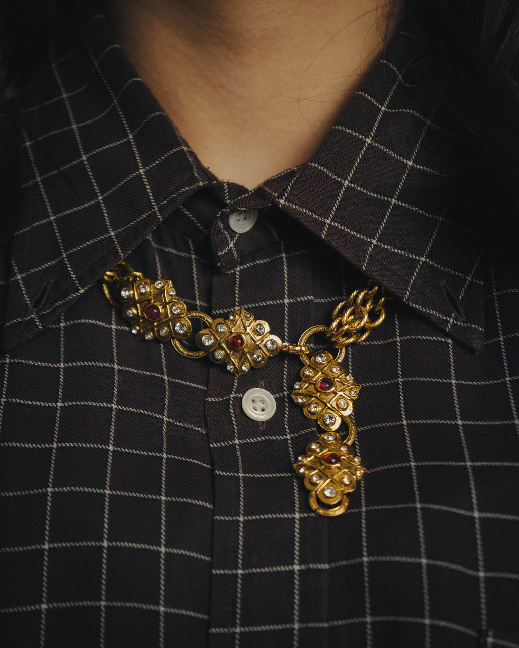 -SPECIAL- “CHANEL” 80’s-90’s ornate gold chain necklace