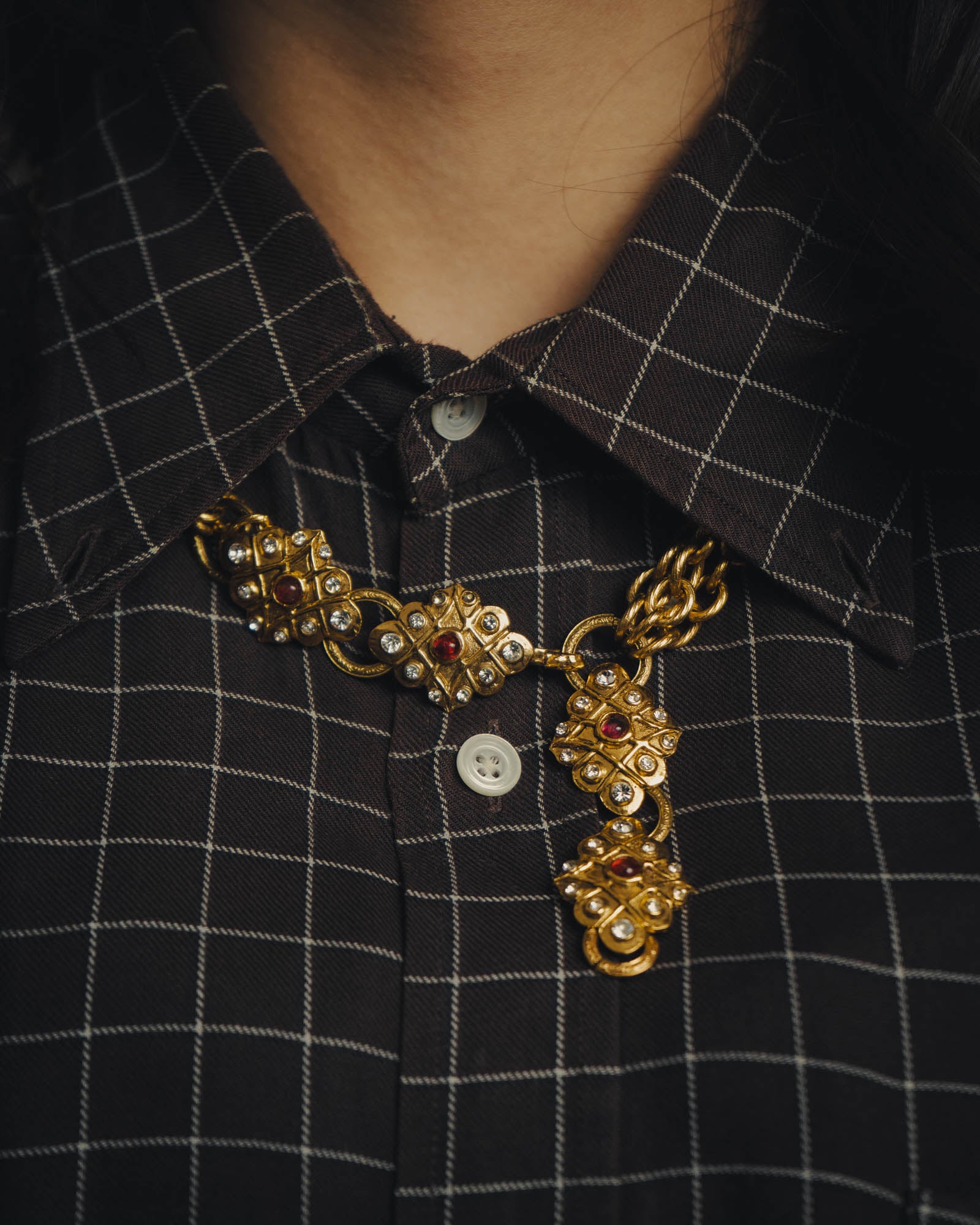 -SPECIAL- “CHANEL” 80’s-90’s ornate gold chain necklace