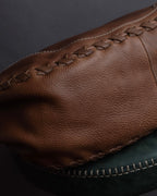 "GUCCI" Charlotte whipstitch hobo leather shoulder Bag