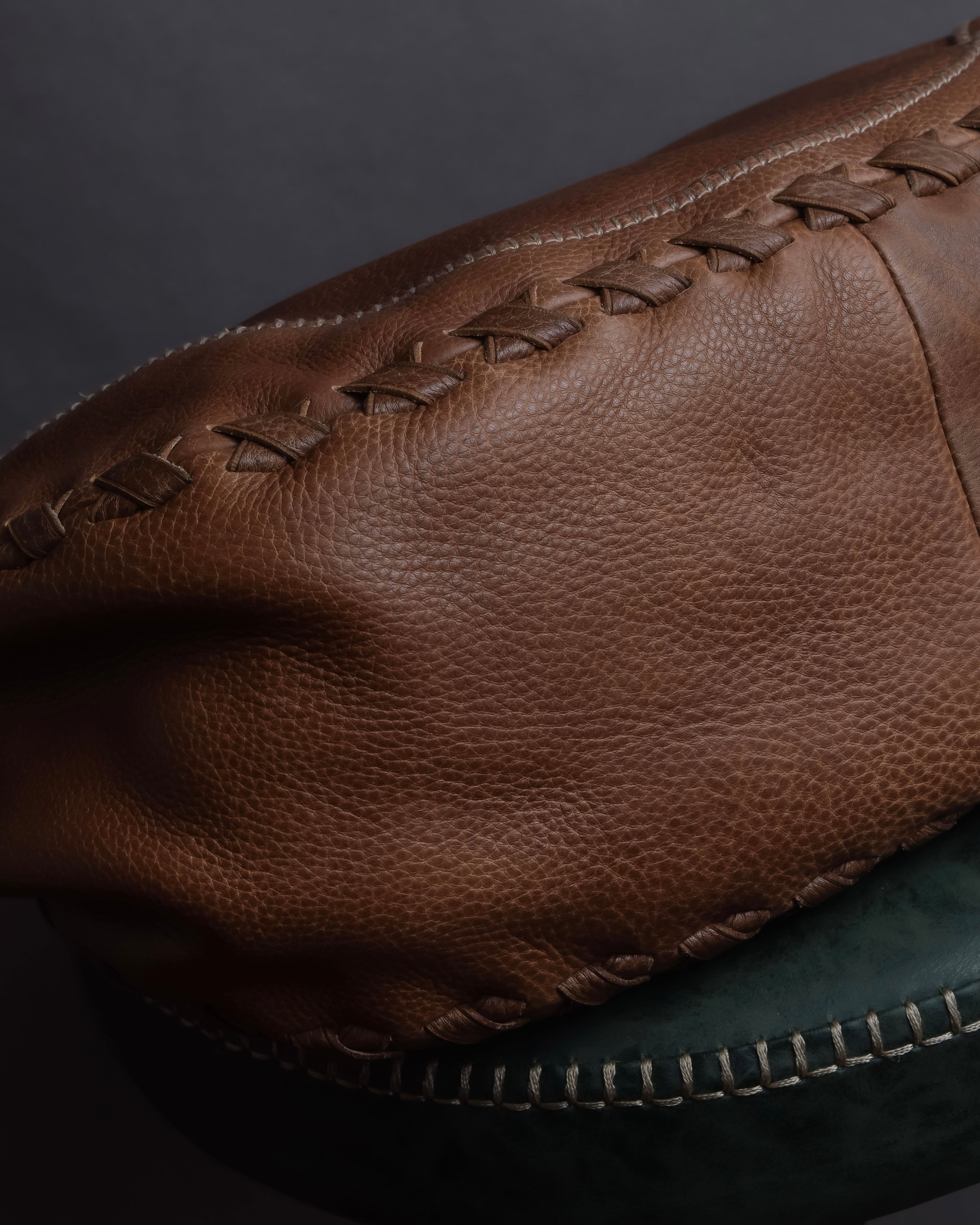 "GUCCI" Charlotte whipstitch hobo leather shoulder Bag